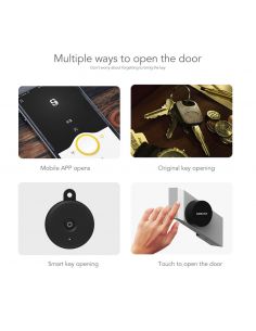 Incuietoare inteligenta Sherlock S2, aplicatie iOS/ Android, chei virtuale Bluetooth, Touch, dreapta, Argintiu