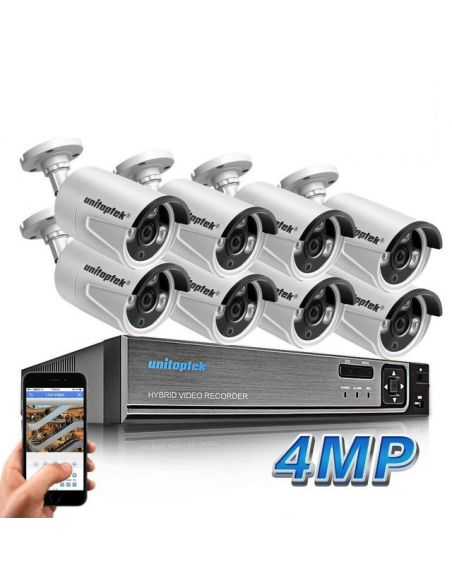 Sistem supraveghere 8 camere ip 2592*1520+ NVR PoE , iOS/ Android, Night Vision