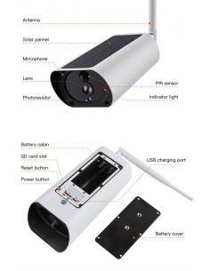 Camera inteligenta PRO, Acumulatori 12000mAh, Panou solar, Full HD 2MP, Wireless, iOS si Android, Waterproof IP66
