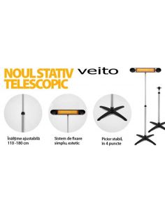 Stand pentru Incalzitoare Veito, Aluminiu, Telescopic, Reglabil 110-180cm