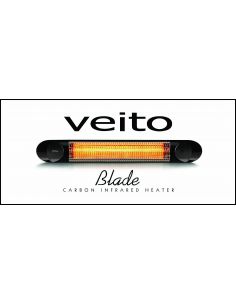 Incalzitor terasa Veito Blade 2kW, Electric, Infrarosu, Interior-Exterior, fibra Carbon, Aluminiu, Negru