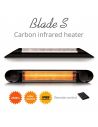 Incalzitor cu Stand Veito Blade S 2,5kW, fibra Carbon, Aluminiu, Telecomanda, Timer, Termostat, Afisaj LED, IP55, Negru
