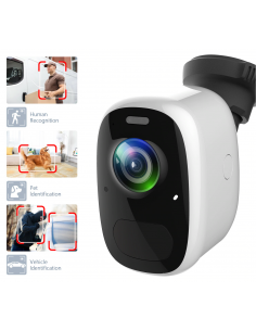 Camera inteligenta Qsmart Go, Acumulatori 4000mAh, Full HD 2MP 30fps, Wireless, iOS si Android, Waterproof IP66, IR 6 Led