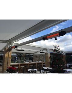 Incalzitor terasa cu Stand Veito Blade S 2,5kW, Electric, Infrarosu, Interior-Exterior, fibra Carbon, Aluminiu, Negru