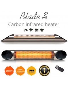 Incalzitor terasa Veito Blade S 2,5kW, Electric, Infrarosu, Interior-Exterior, fibra Carbon, Aluminiu, Argintiu