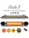 Incalzitor terasa Veito Blade S 2,5kW, fibra Carbon, Aluminiu, Telecomanda, 4 Trepte, Afisaj LED, buton Touch, IP55, Argintiu
