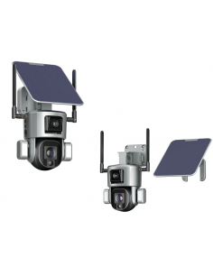 Camera supraveghere Ultra 4K Smart Dual, Panou Solar 5W, Acumulatori 18000mAh, Zoom 4X, Wifi 6, iOS/ Android, Fara fire