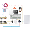 Kit automatizare smart Q20, Controller pentru incalzire in pardoseala, 8 zone, Full wireless, 4 Termostate Smart Wireless, e-Hub