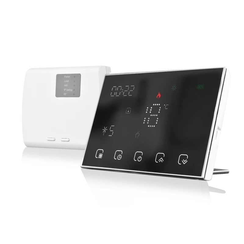 Termostat Incalzire Pardoseala Q8000, Termostat Smart, Termostat Wireless, Wifi, 6 programe, Ecran LCD, Comenzi tactile, Negru