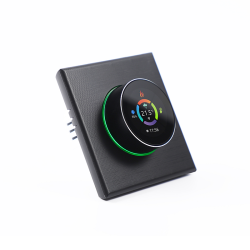 Smart thermostat Q7000 with wire, Smart temperature monitoring, iOS/ Android application, Color screen, Touch controls, Black