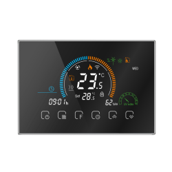 Termostat Q8000WM cu fir, Termostat smart, Wifi, compatibil pardoseala sau radiatoare, Smart Life, 6 programe, Negru