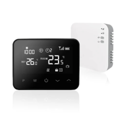 Termostat Incalzire Pardoseala Q20, Termostat Smart, Termostat Wireless, Wifi, 4 programe, Comenzi tactile, Negru