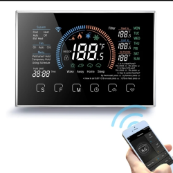 Termostat inteligent Q8000HP, Pompe de caldura sau AC, 24V, Monitorizare smart temperatura, Aplicatie iOS/ Android, Ecran LCD