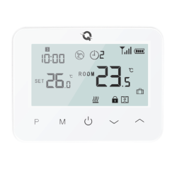 Smart thermostat Q20, Wireless and Wifi, Control via iOS/ Android application, 4 programs, LCD screen, Touch controls, White