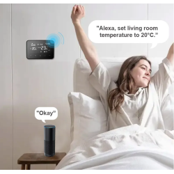 Smart thermostat Q20, Wireless and Wifi, Control via iOS/ Android application, 4 programs, LCD screen, Touch controls, White
