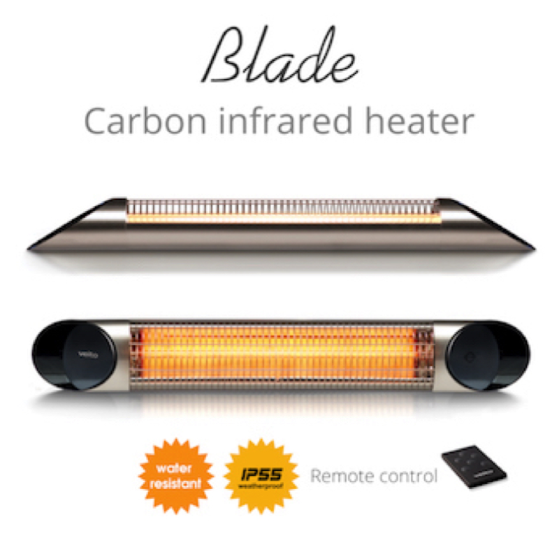 Incalzitor Veito Blade 2kW, Electric, Infrarosu, Interior-Exterior, fibra Carbon, Aluminiu, Argintiu