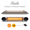 Incalzitor terasa Veito Blade 2kW, fibra Carbon, Aluminiu, Telecomanda, Timer, Termostat, Afisaj LED, IP55, Argintiu
