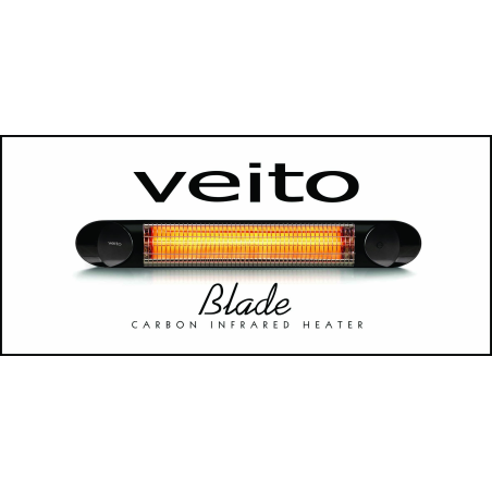 Incalzitor Veito Blade 2kW, Electric, Infrarosu, Interior-Exterior, fibra Carbon, Aluminiu, Negru