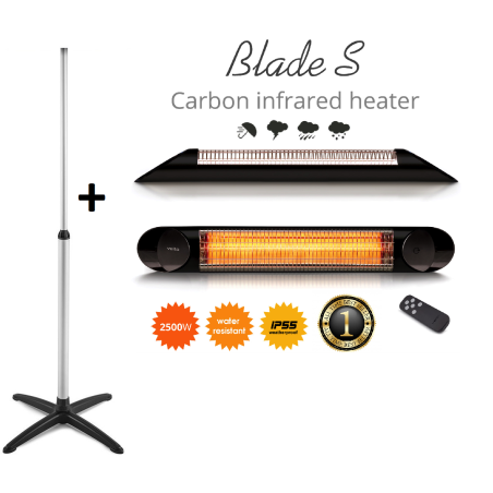 Stand cu Veito Blade S 2,5kW, Incalzitor electric, Convector, Radiator electric, Infrarosu, Interior-Exterior, fibra Carbon