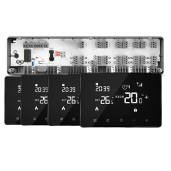 Kit Automatizare Incalzire Pardoseala Smart Q10, 4 zone, 4 Termostate cu fir Q10, Control prin telefon
